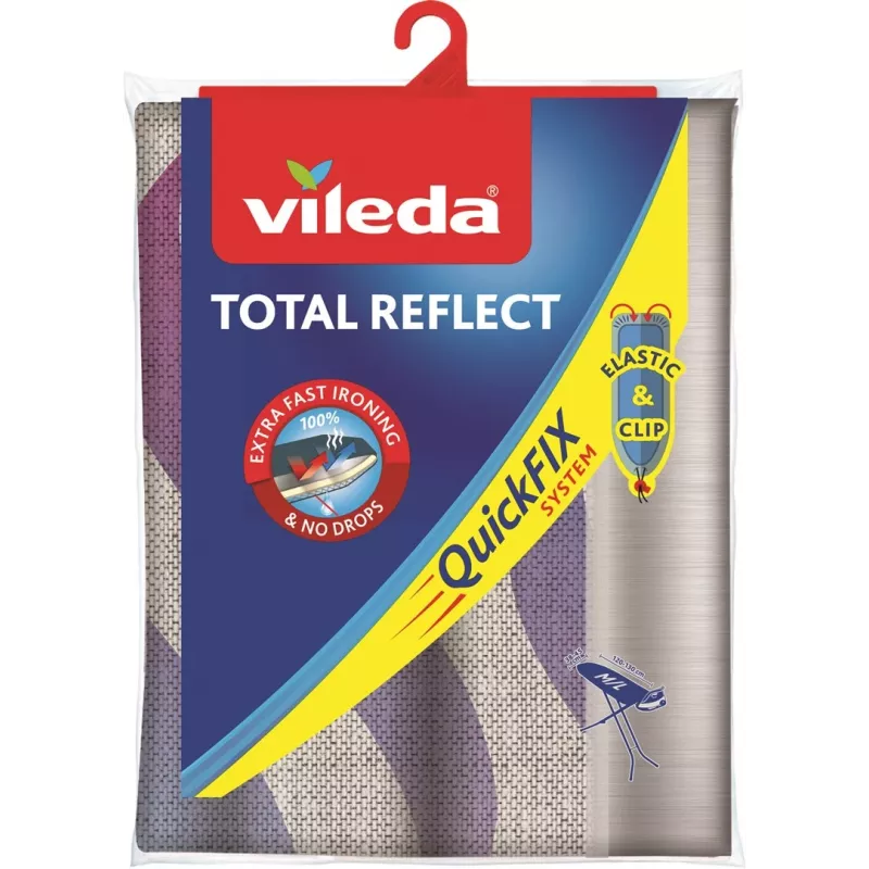 VILEDA Total Reflect mėlynos, pilkos, baltos spalvos lyginimo lentos viršutinis užvalkalas 1300 x 450 mm lentoms