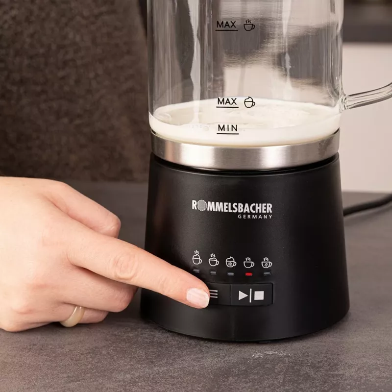 Rommelsbacher pieno putotuvas 500 ml nerūdijančio plieno juodas MS 625
