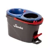 Grindų šluotražė VILEDA Microfibre 320 mm, teleskopinis kotas 55–123 cm, skalbiama, 360° besisukanti galvutė, juoda/mėlyna/raudona