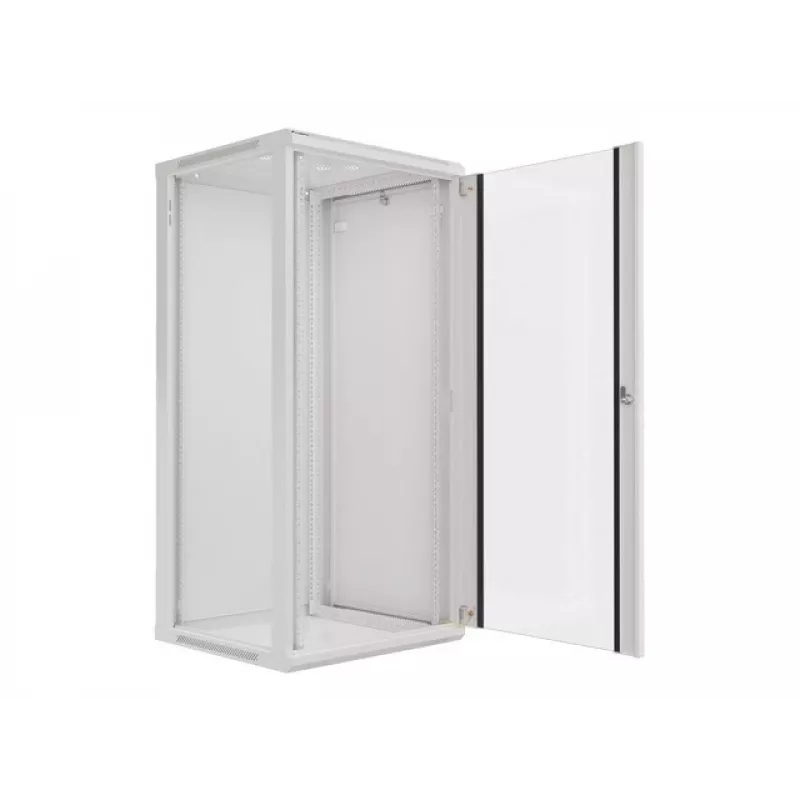 Lanberg sieninis montavimo stovas 19'' 27U 600x600mm pilkas (stiklinės durys)