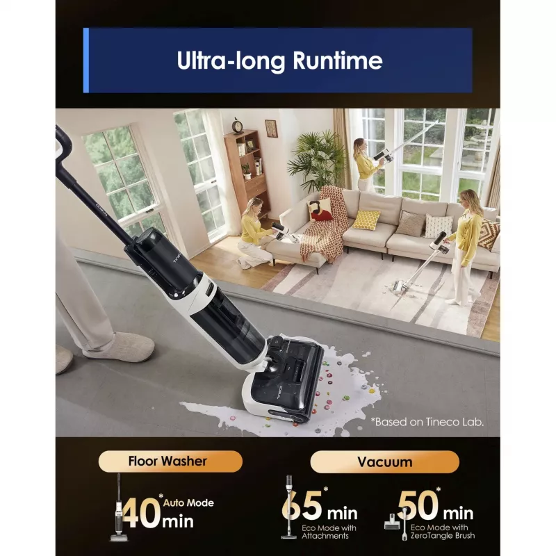 Grindų valiklis Tineco Floor One Switch S6 Stretch Plus White – šlapias-sausas belaidis kietų grindų valiklis