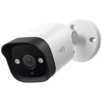 IP kulkos formos lauko stebėjimo kamera Eufy T8P00321, 8 MP (3840×2160), laidinis PoE, lubų/sienos montavimui, juoda/balta