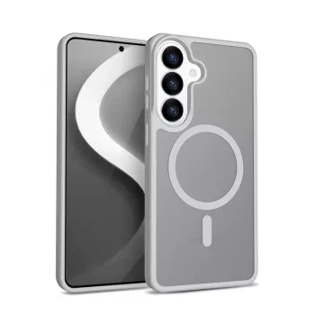 Crong Hybrid Matte Magnetic dėklas Samsung Galaxy S26 — TPU + PC, pilka
