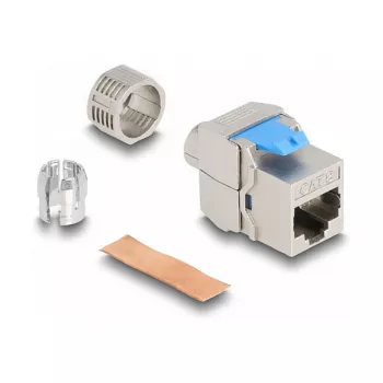 „DeLOCK“ Keystone modulis RJ45 lizdas į LSA Cat.8.1 įrankio nereikalaujantis, plokščias metalinis