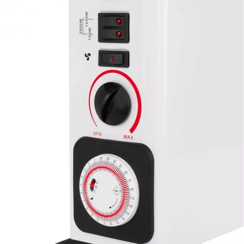 Elektrinis konvektorinis šildytuvas NOVEEN CH-6000 TIMER TURBO FAN 2000W 3 galios lygiai sieninis/grindinis montavimas baltas