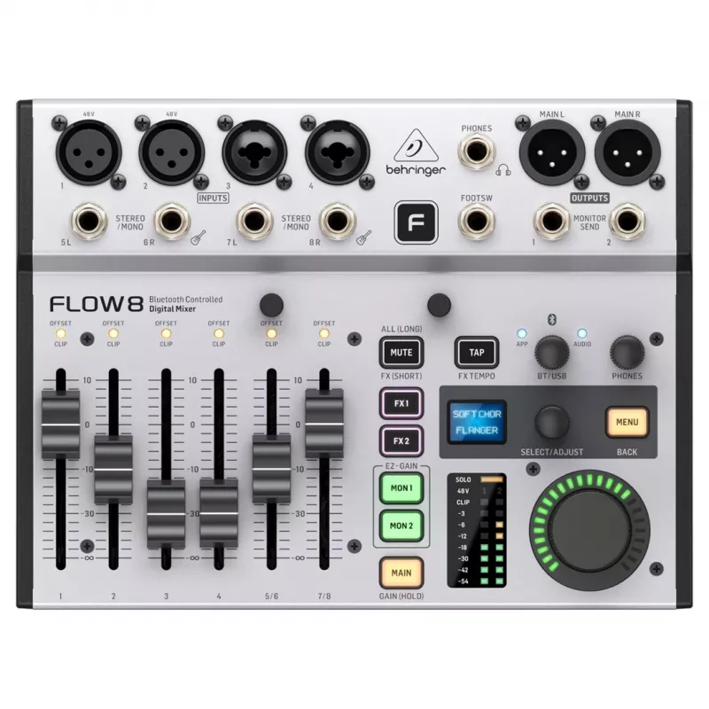 Skaitmeninis maišytuvas Behringer FLOW 8 – 8 kanalų USB garso sąsajos maišytuvas
