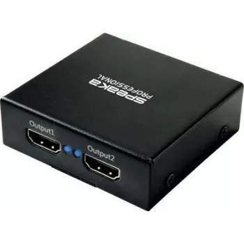 SpeaKa Professional SP-HDS-220 1+2 prievadų HDMI skirstytuvas Ultra HD 3840 × 2160 pikseliai juodas (SP-9006064)