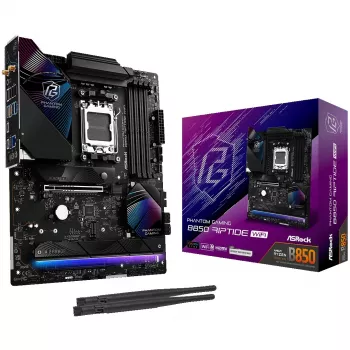 Motininė plokštė ASRock Phantom Gaming B850 Riptide WiFi — AMD B850, Socket AM5, ATX, DDR5, 4x M.2, Wi‑Fi 7, 2,5 Gb LAN