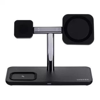 Belaidė įkrovimo stotelė UNITEK P1212A 15W Wireless ABS Juoda Sidabrinė