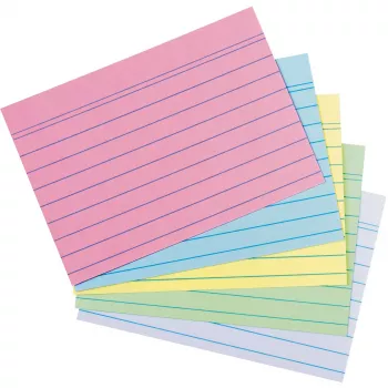 Kortelės indeksinės Herlitz 50041145 Įvairiaspalvės, A6, liniuotos, 200 vnt.
