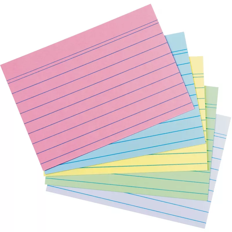 Kortelės indeksinės Herlitz 50041145 Įvairiaspalvės, A6, liniuotos, 200 vnt.