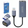 Tinklo sąsajos adapteris SAVIO AK-83 USB-A į RJ-45 vyriškas, 5 Gbit/s, juodas