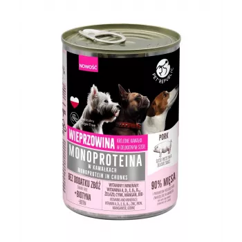 Šlapias šunų ėdalas PetRepublic Monoprotein Pork 400 g – vieno baltymo kiaulienos receptūra