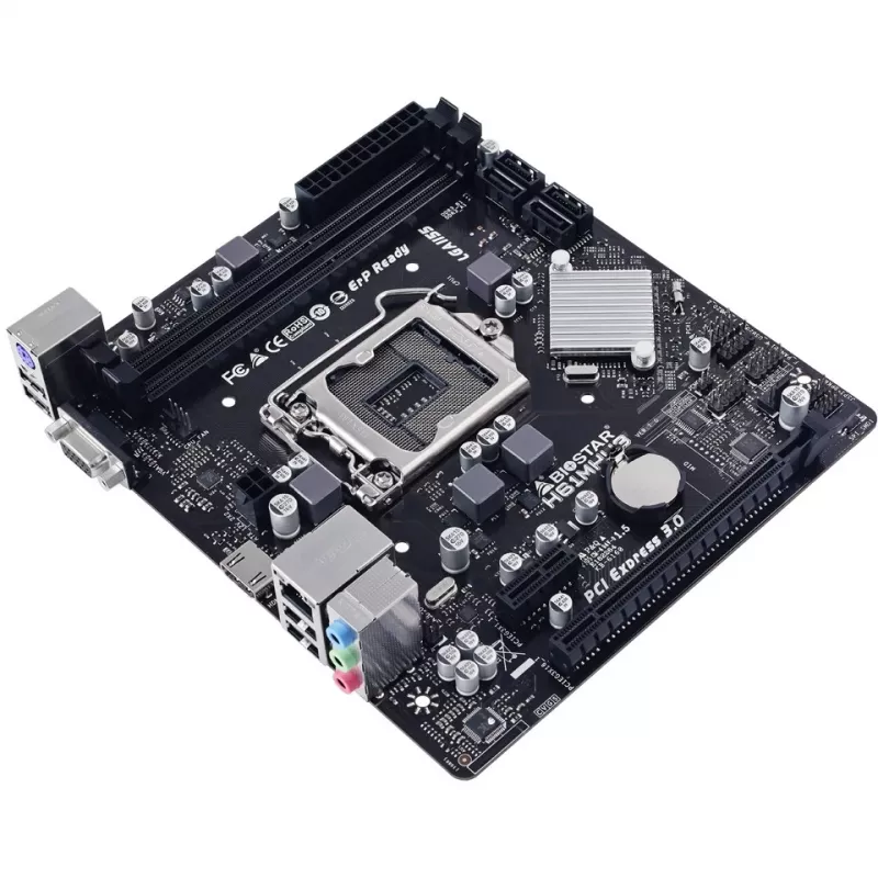 Motininė plokštė BIOSTAR H61MHV3 micro ATX, Intel H61 mikroschemų rinkinys, LGA 1155, DDR3, 2x DIMM, 4x SATA II, HDMI, VGA