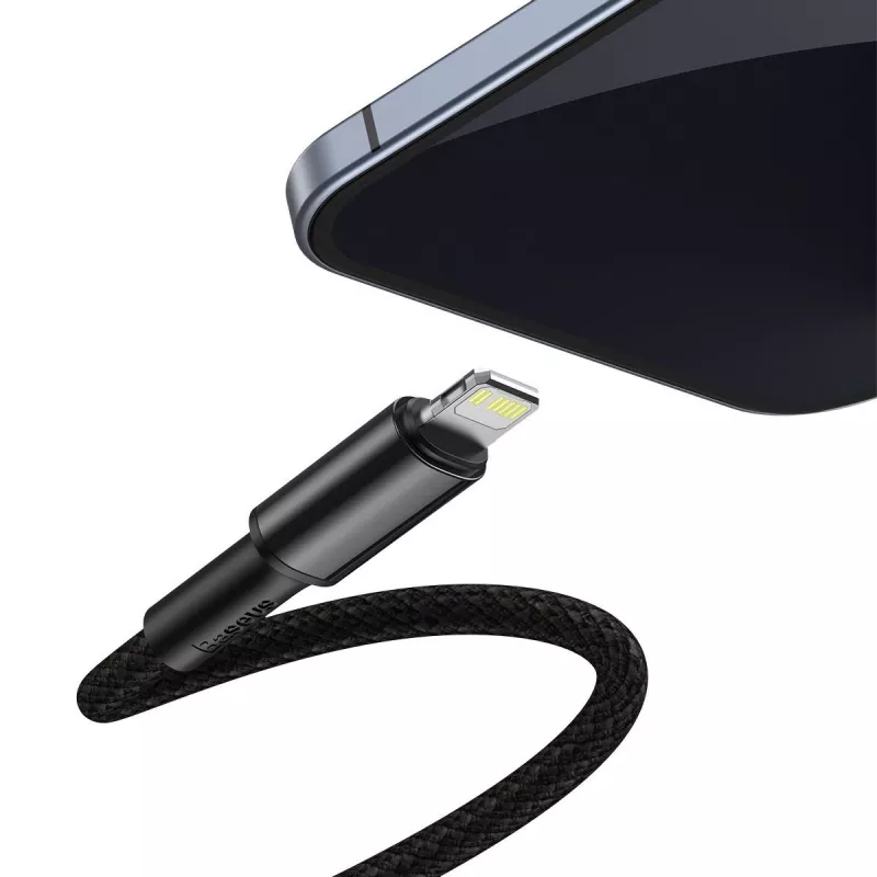 Baseus High Density Braided Cable Type-C į Lightning, PD, 20W, 1m (Juoda)