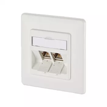 METZ CONNECT BTR E-DAT Modulis 8/8(8) UP - Kištukinis lizdas, įmontuojamas - RJ-45 X 2 - Gryna balta, RAL 9010 (1309121002-E)