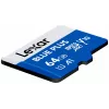 MicroSDXC atminties kortelė Lexar BLUE PLUS 64 GB UHS‑I 100 MB/s U1 V10 (mėlyna)