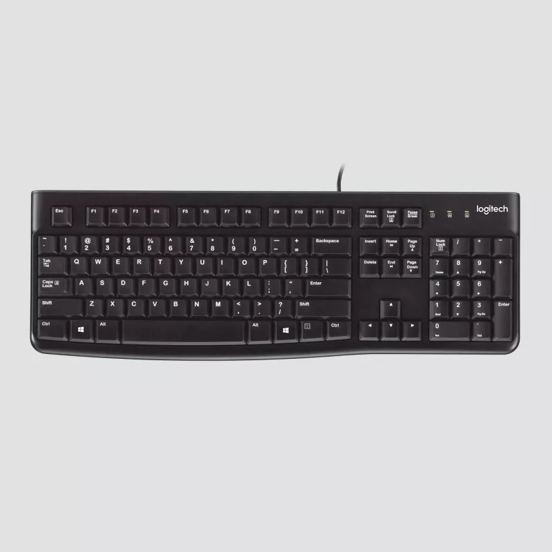 Logitech K120 USB klaviatūra, Šveicarijos raskladė, juoda (920-002504)