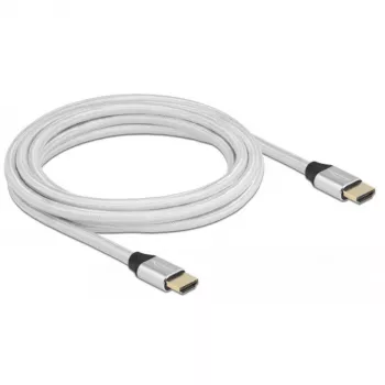 HDMI kabelis DeLOCK Ultra High Speed 48 Gbps 8K 60 Hz sidabrinis 3 m