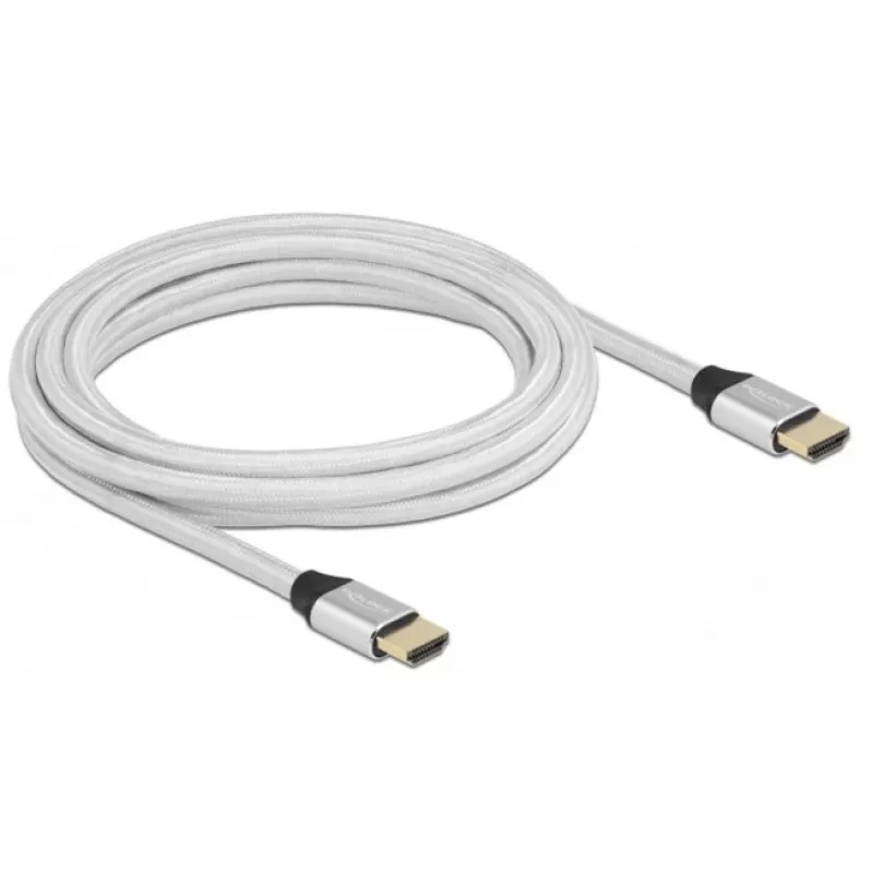 HDMI kabelis DeLOCK Ultra High Speed 48 Gbps 8K 60 Hz sidabrinis 3 m