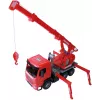 Mechaninis žaislinis kranas sunkvežimis Lena 02175EC, 70 cm, vienas rudas priekabas