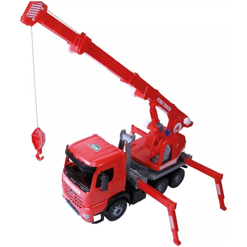 Mechaninis žaislinis kranas sunkvežimis Lena 02175EC, 70 cm, vienas rudas priekabas