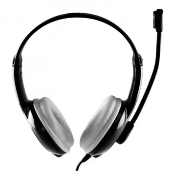 Ausinės MEDIA-TECH MT3573 laidinės, binauralinės, sulankstomos, su boom mikrofonu, 1,9 m laidas, USB, juodos