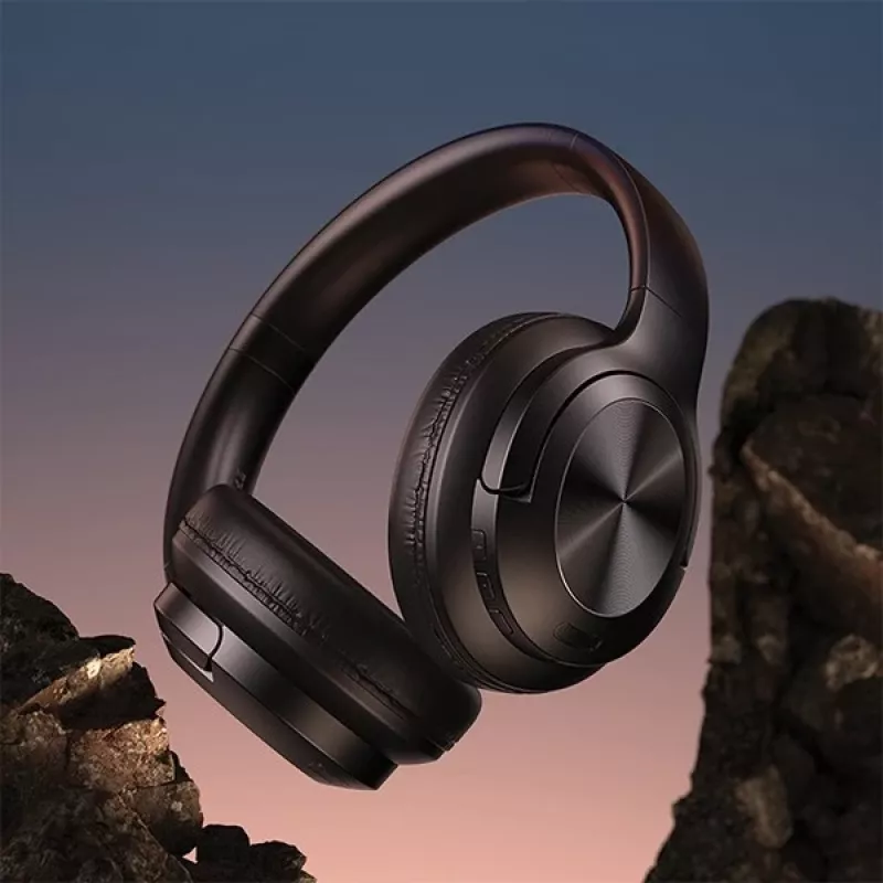 Usams Bluetooth 5.3 ausinės virš galvos, US-YH serija, juodos/juodos TDLYEJYS01
