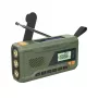 Nešiojamas FM radijas MANTA RDI401G su saulės baterija, dinaminiu sukimu, 4000–4500 mAh akumuliatoriumi, 5V USB išėjimu, 3W, žibintuvėliu