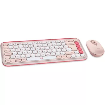 Logitech POP Icon Combo - Belaidis klaviatūros ir pelės rinkinys - Bluetooth LE - QWERTY - JAV tarptautinis - rožinė, šviesiai balta (920-013142)