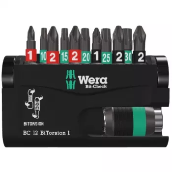 Wera Bit-Check 12 BiTorsion 1 SB atsuktuvų antgalių rinkinys, 11 vnt.