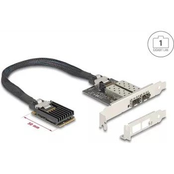 Tinklo adapteris DELOCK Mini PCIe I/O 95281 su 2× SFP Gigabit LAN