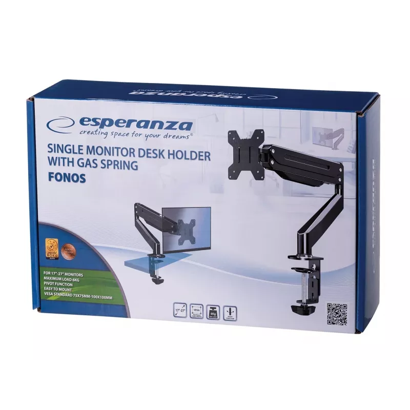 Esperanza ERW019 monitoriaus laikiklis / stovas 68.6 cm (27 inch) stalas juodas