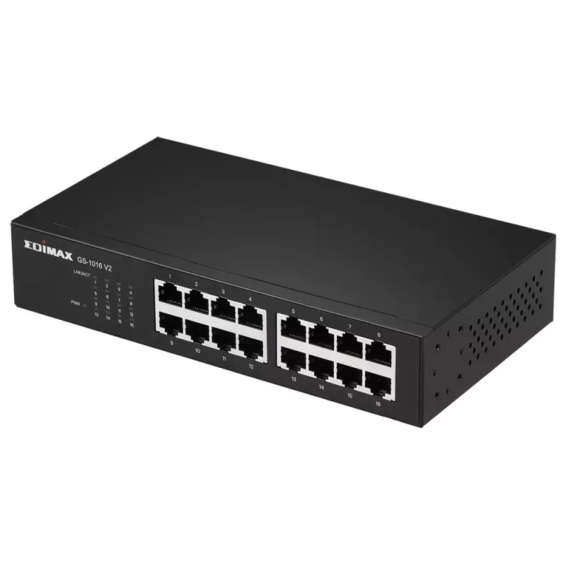 Edimax GS-1016 V2 valdomas Gigabit Ethernet tinklo jungiklis 16 prievadų juodas