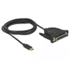 Lygiagretusis kabelis DeLOCK 62980 USB Type-C™ – DB25 1,8 m juodas