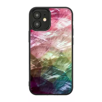 Apsauginis dėklas iKins Apple iPhone 12 mini — vandens gėlių raštas, juodas