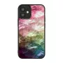 Apsauginis dėklas iKins Apple iPhone 12 mini — vandens gėlių raštas, juodas
