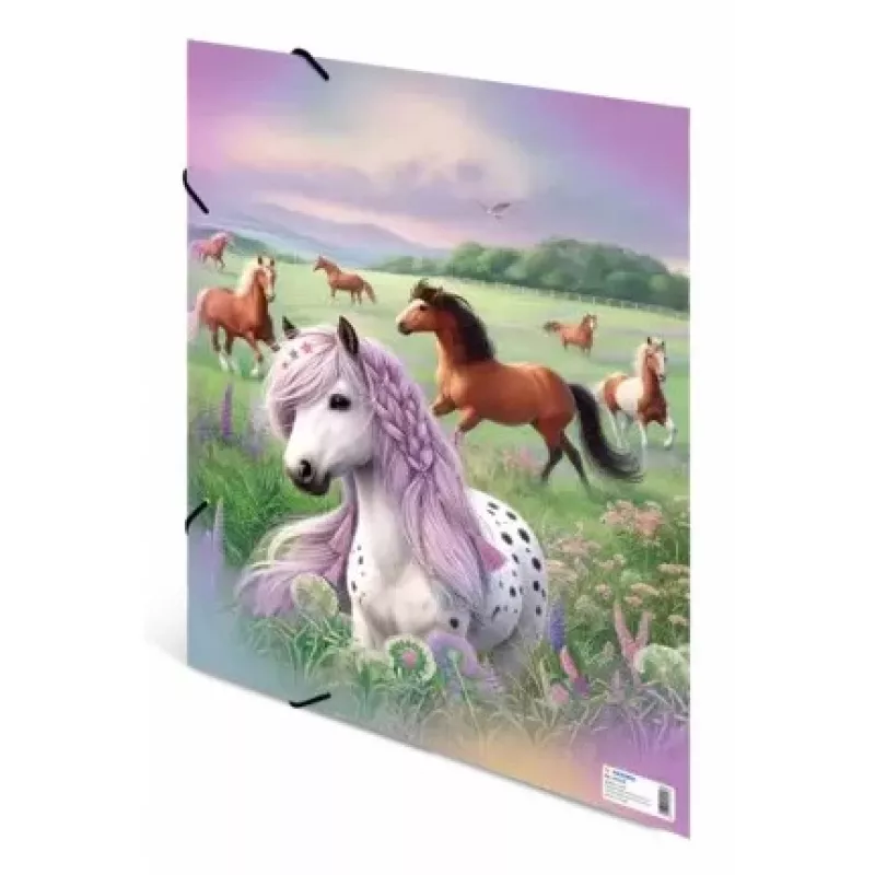 HERMA aplankas su gumine juosta A3 kartoninis Horse World