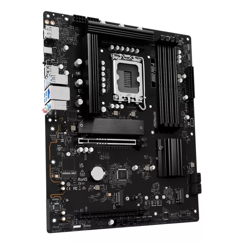 Motininė plokštė ASRock B860 Pro-A — Intel B860 ATX, LGA 1851, DDR5, 4x DIMM, 256 GB, 2,5 Gb LAN, 1x M.2, 4x SATA III
