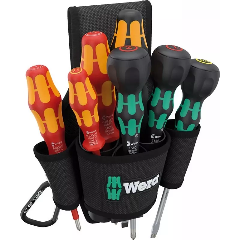 Tiesiųjų atsuktuvų rinkinys Wera 9621 8 vienetai 240 mm x 70 mm