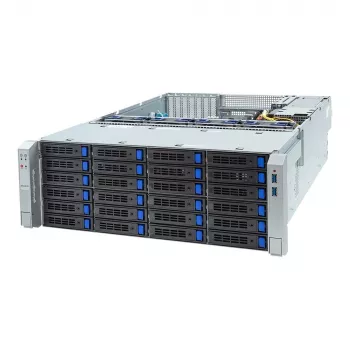 4U stovo serveris GIGABYTE S453-S70-AAV1 — dviejų lizdų LGA4677, DDR5, 16 DIMM, 38x 2,5 colio/M.2, 1600W perteklinis maitinimo šaltinis (80 PLUS Titanium)