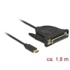 Lygiagretusis kabelis DeLOCK 62980 USB Type-C™ – DB25 1,8 m juodas