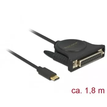 Lygiagretusis kabelis DeLOCK 62980 USB Type-C™ – DB25 1,8 m juodas