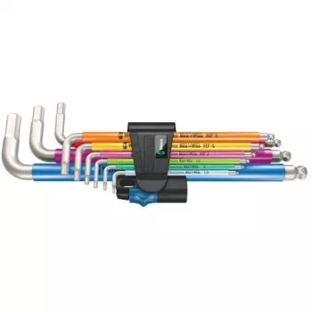 Šešiabriaunių raktų rinkinys HEX-PLUS, metriniai, 9 vnt.