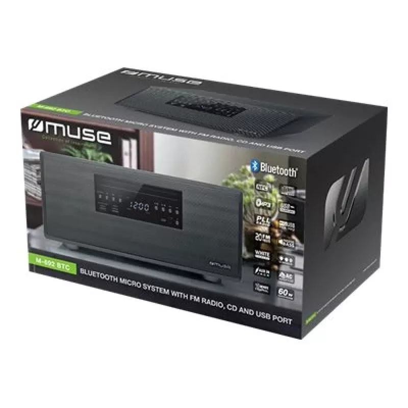 Muse Bluetooth Micro Sistema M-692 BTC, 2 x 30 W, juoda, NFC
