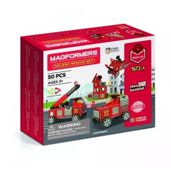Statybiniai blokeliai MAGFORMERS Avarinis rinkinys – magnetinis konstravimo rinkinys greitosios pagalbos automobiliams ir įvykio scenoms