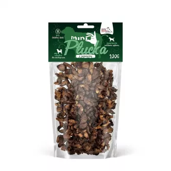 Šunų skanėstai SYTA MICHA Mini Ėrienos Plaučiai 100 g – vieno ingrediento hipoalerginis kramtukas dresūrai