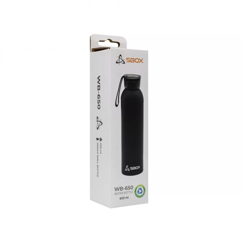 Sportinis vandens butelis SBOX WB-650 650 ml, juodas