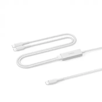 USB 2.0 laidas Belkin CAC004hq1.5MWH — 1,5 m, USB-C į 2× USB-C, baltas