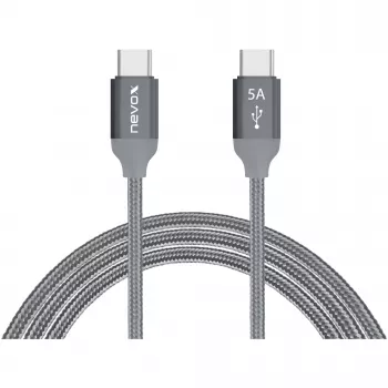 USB C laidas Nevox 1654 USB 2.0 2m pilkas sidabrinis
